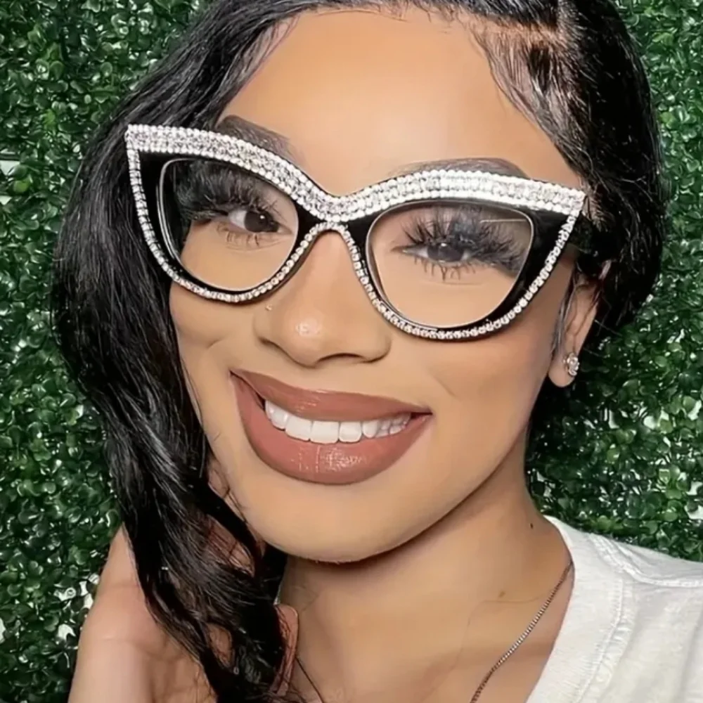 +4.00 Cat eye with Rhinestones reading glasses readers